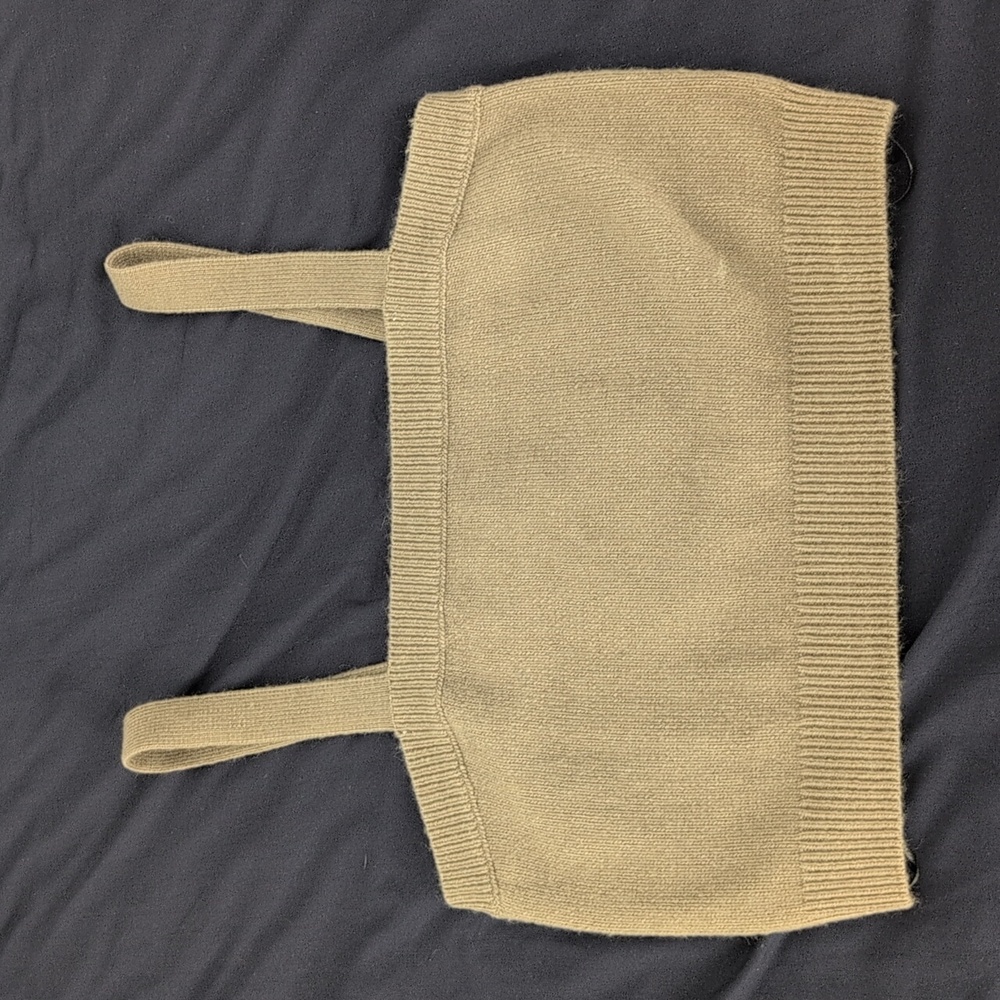 H&M Olive Green Knit Crop Tank Top